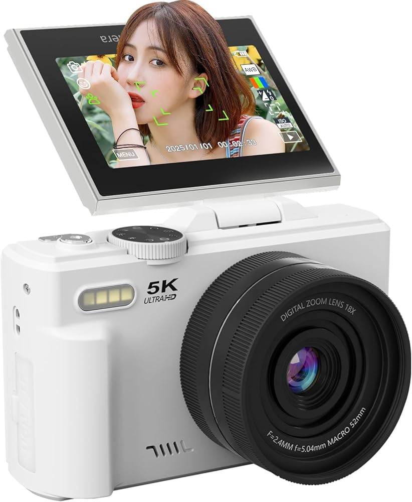 5Kデジタルカメラ 16倍ズーム Wi-Fi対応 ケースつき Amazon.co.jp: スマホに送れる デジタルカメラ 5K デジカメ WIFI